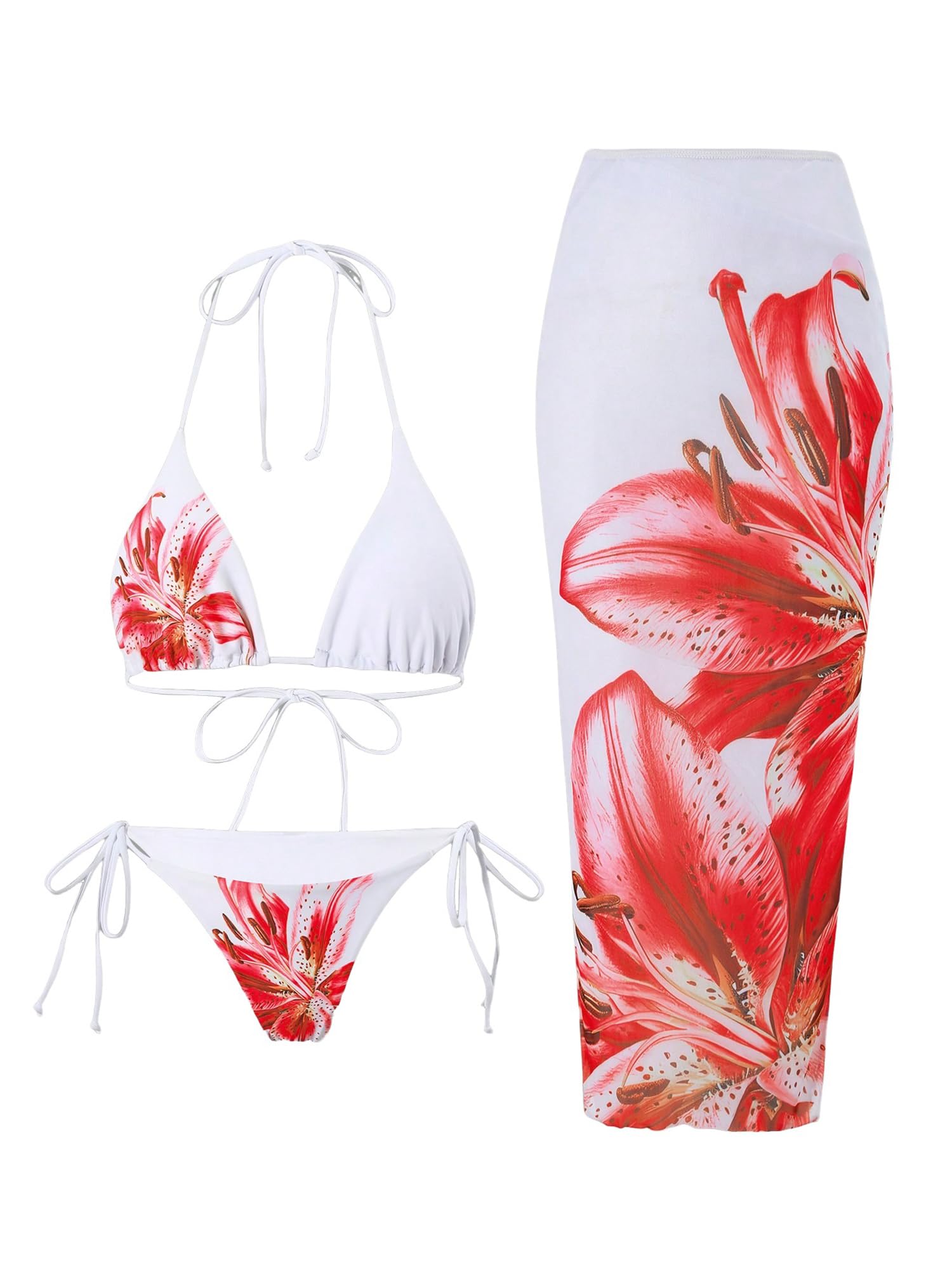 Foto 2 pulgar | Traje De Baño Zaful Para Mujer, Con Estampado Floral Y Falda Encubierta - Venta Internacional.