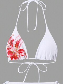 Foto 3 | Traje De Baño Zaful Para Mujer, Con Estampado Floral Y Falda Encubierta - Venta Internacional.