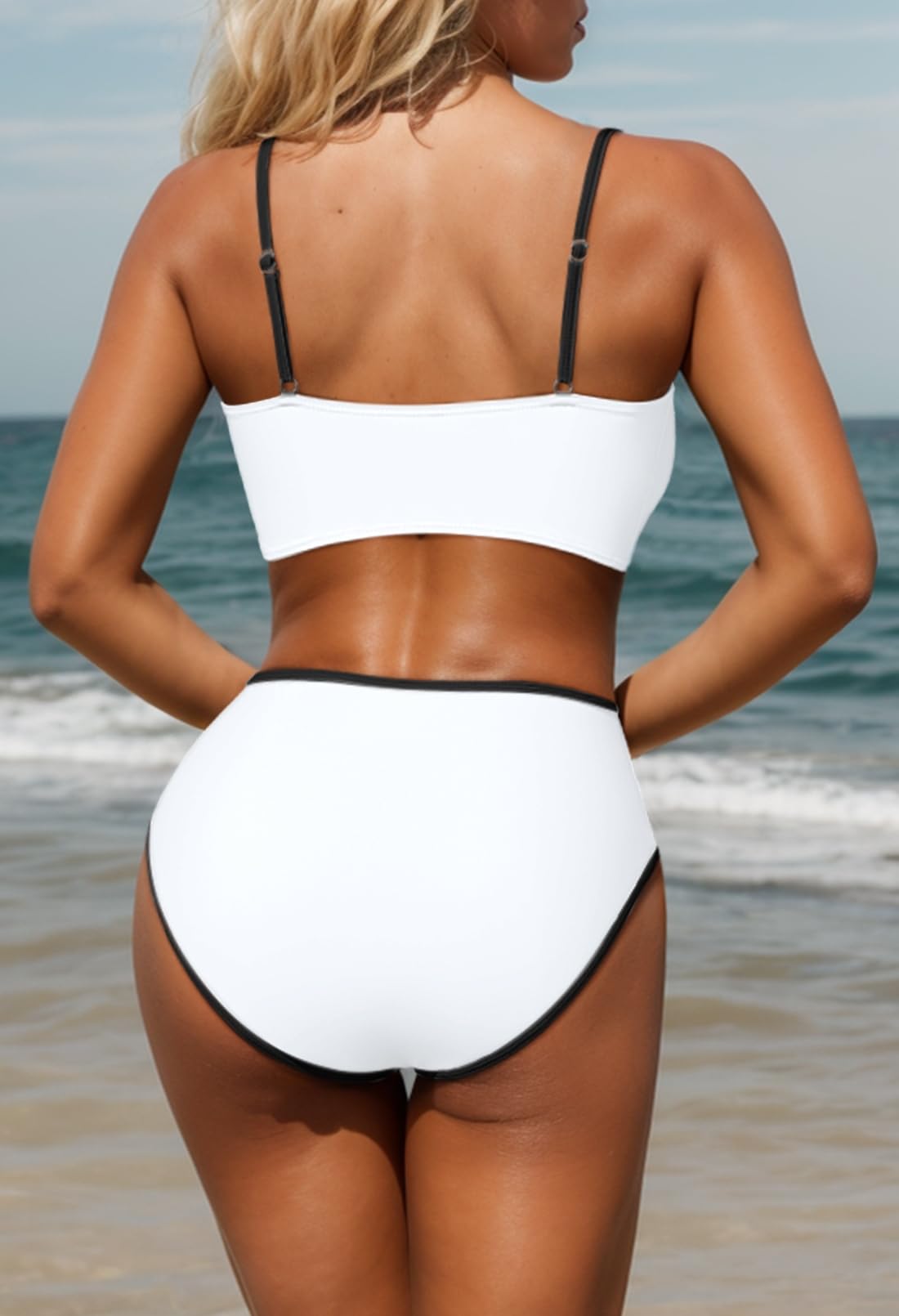 Foto 5 pulgar | Conjunto De Bikini Pink Queen 2025 Para Mujer, Cintura Alta, Color Block - Venta Internacional.