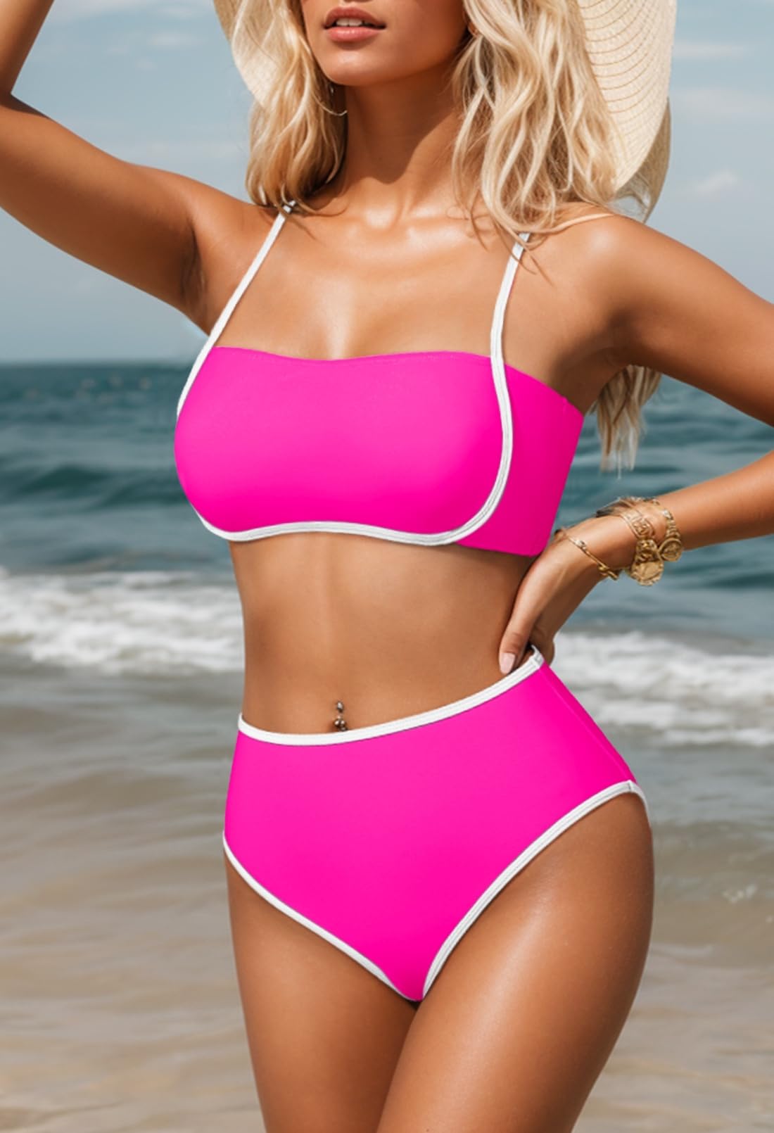 Foto 4 pulgar | Bikini Pink Queen Tummy Control Cintura Alta Rosa - Venta Internacional