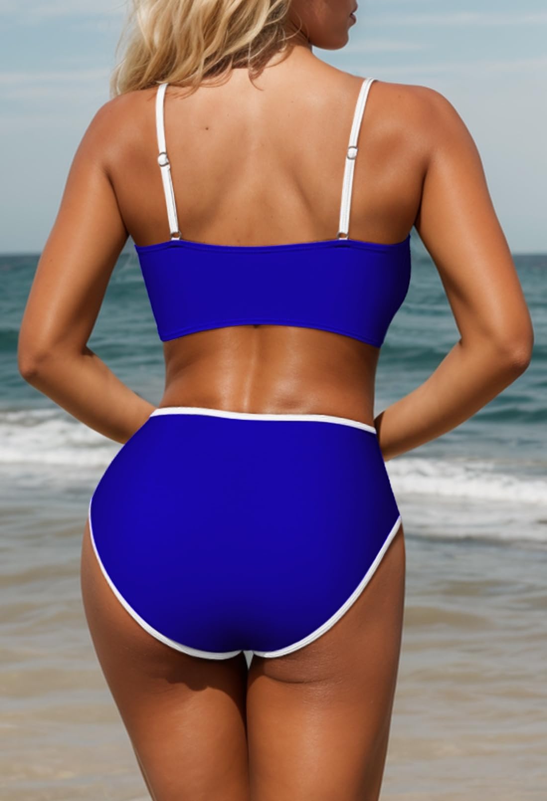 Foto 5 pulgar | Conjunto De Bikini Rosa Queen De Cintura Alta De Dos Piezas Para Mujer - Venta Internacional.