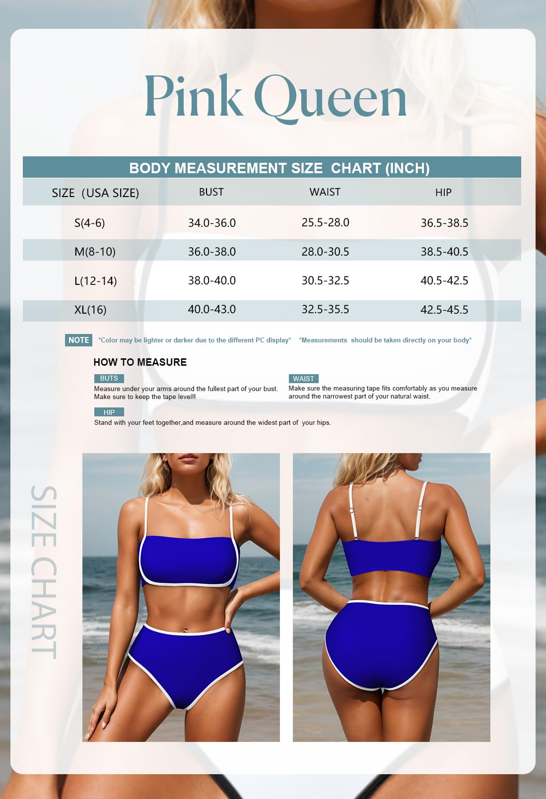 Foto 7 pulgar | Conjunto De Bikini Rosa Queen De Cintura Alta De Dos Piezas Para Mujer - Venta Internacional.