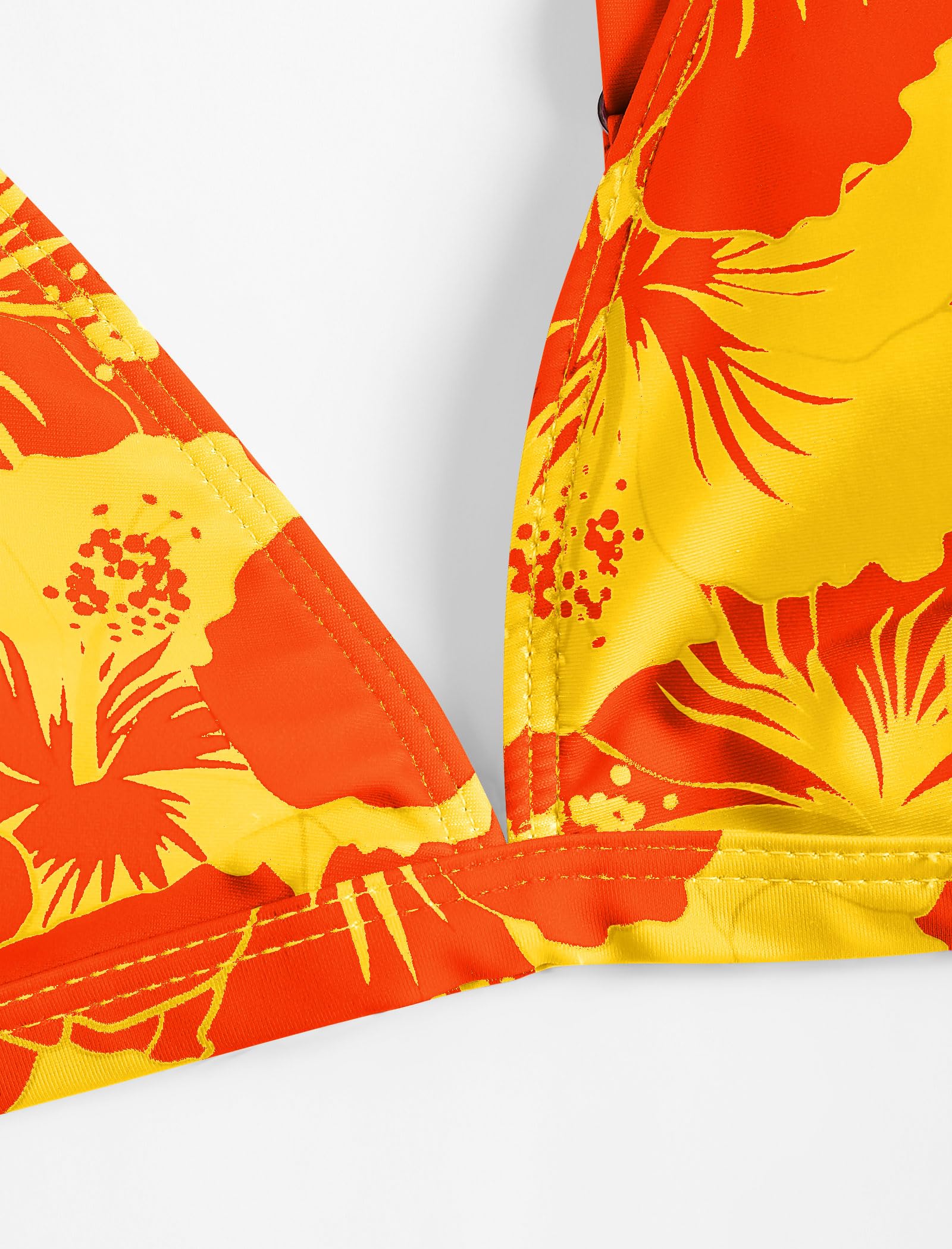 Foto 5 pulgar | Conjunto De Bikini Zaful Mujer Estampado Floral Talle Alto M Naranja - Venta Internacional.