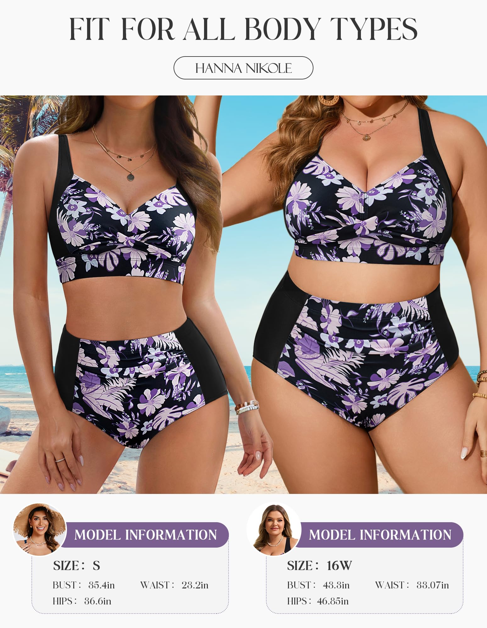 Foto 5 pulgar | Bikini Hanna Nikole 2 Piezas Purple Flower