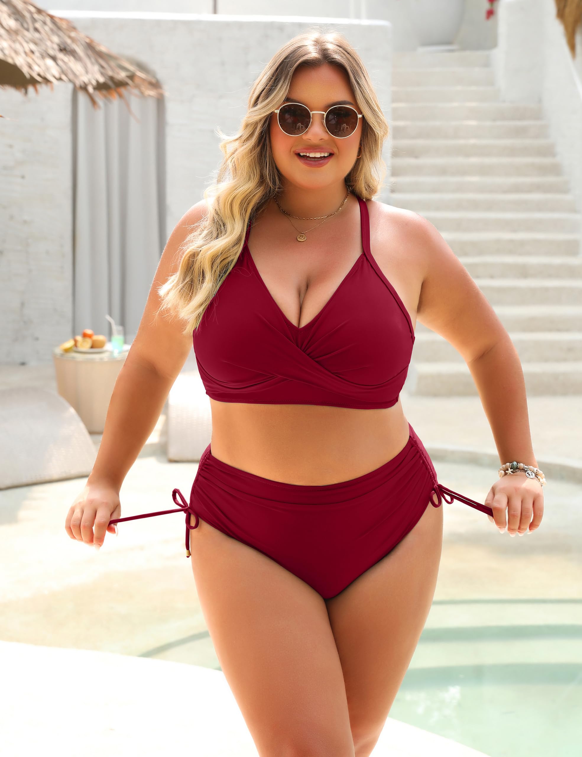 Foto 6 pulgar | Bikini Blooming Jelly Rojo para Mujer- Venta Internacional