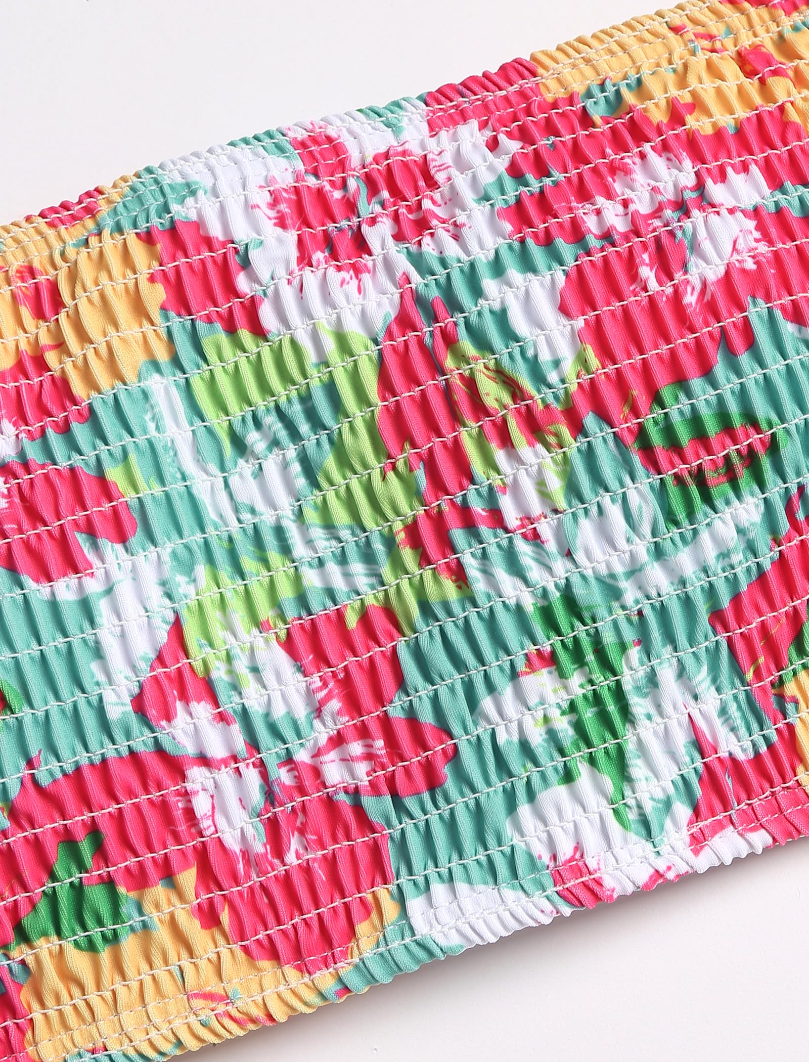Foto 6 pulgar | Bikini Zaful Tipo Bandeau Acanalado De Corte Alto Sin Tirantes Para Mujer, 2 Piezas - Venta Internacional.
