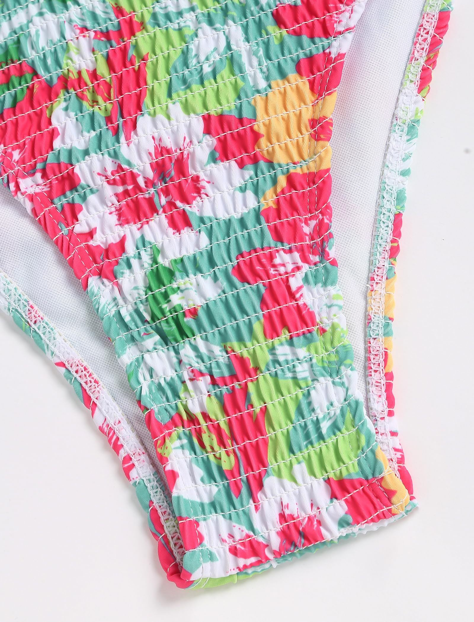 Foto 7 pulgar | Bikini Zaful Tipo Bandeau Acanalado De Corte Alto Sin Tirantes Para Mujer, 2 Piezas - Venta Internacional.