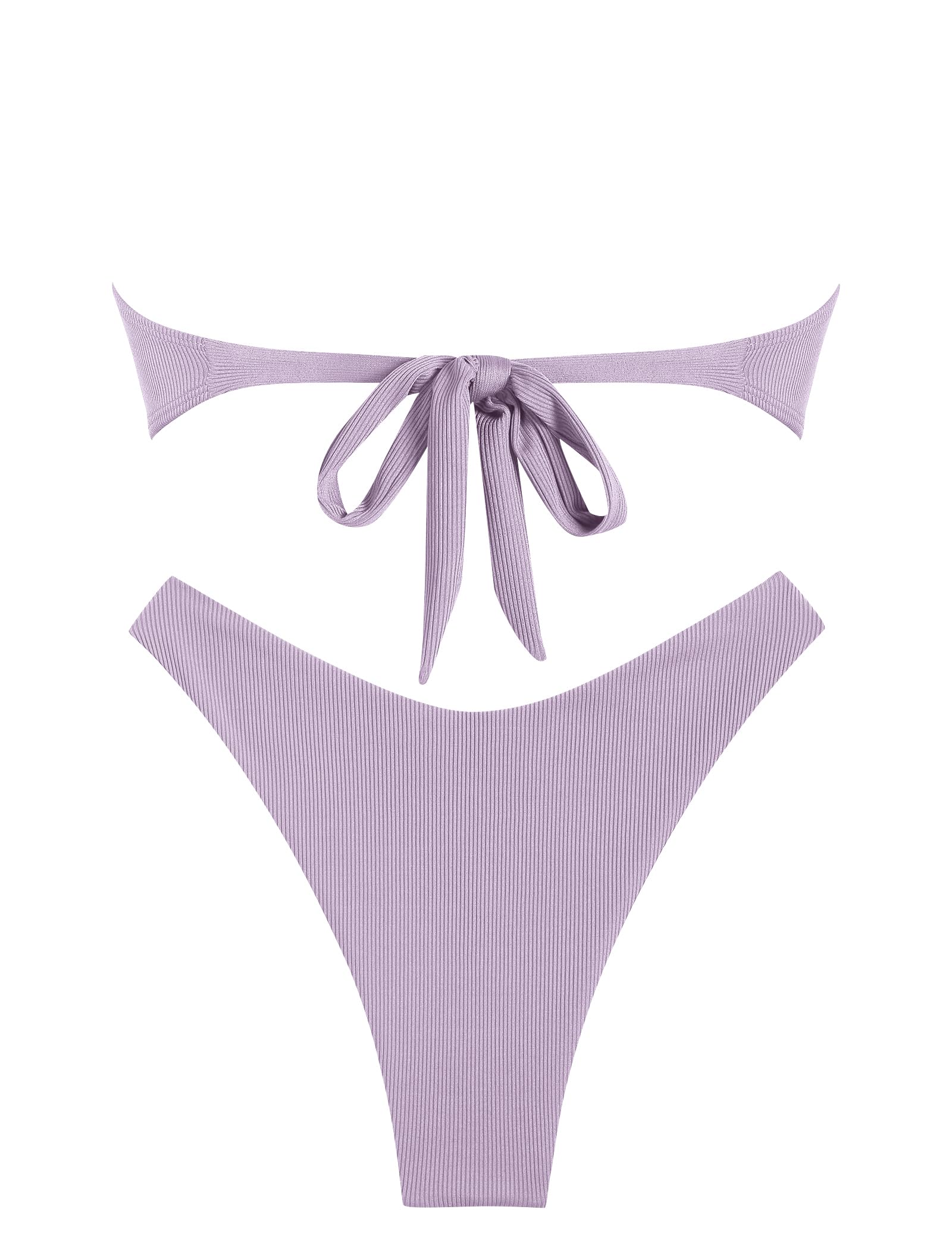Foto 4 pulgar | Bikini Zaful Traje De Baño Tipo Bandeau Acanalado De Corte Alto Sin Tirantes Para Mujer - Venta Internacional.