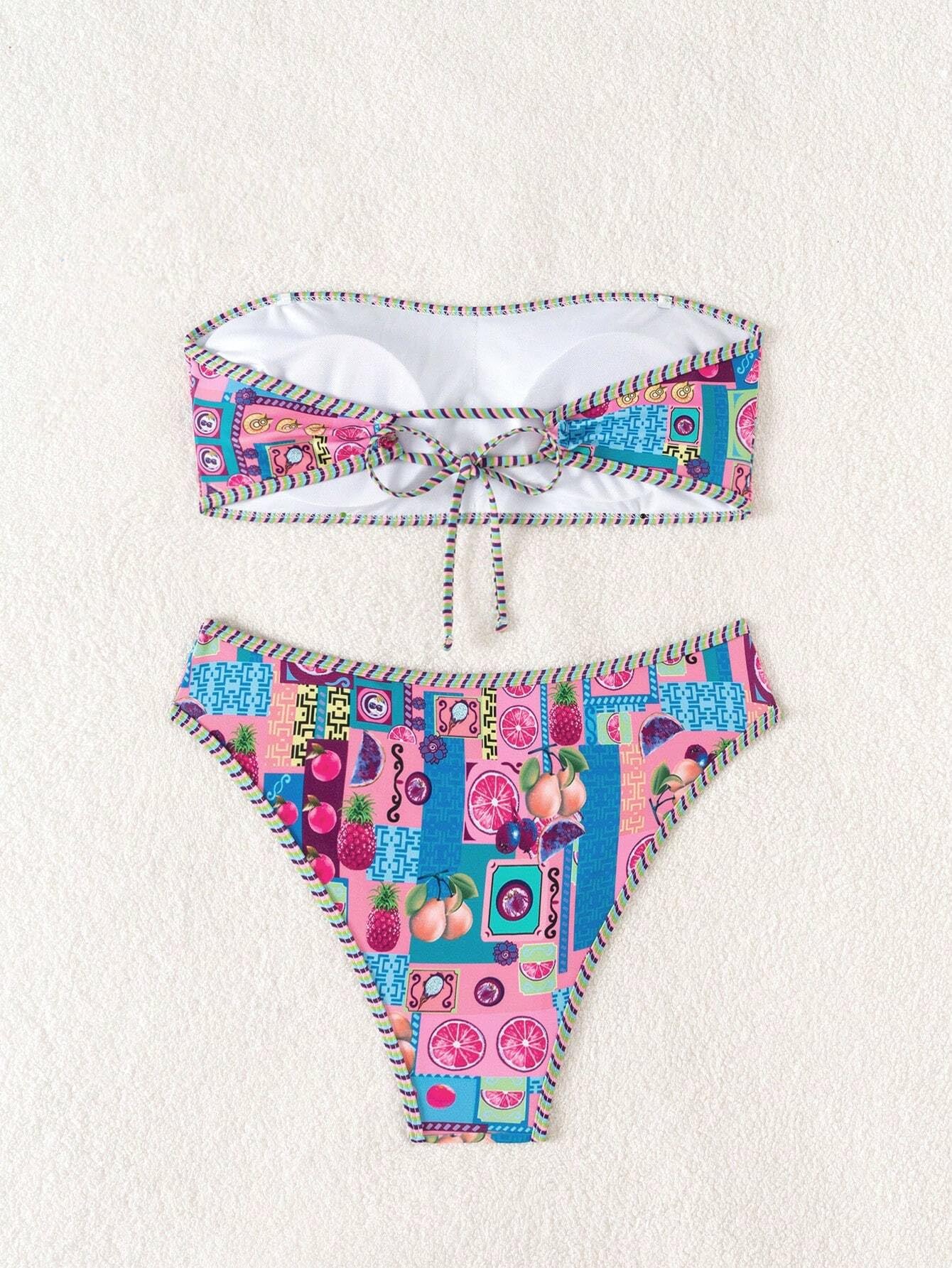 Foto 4 pulgar | Bikini Zaful Para Mujer, Sin Tirantes, Acanalado, Corte Alto, Tipo Bandeau, Azul M - Venta Internacional.