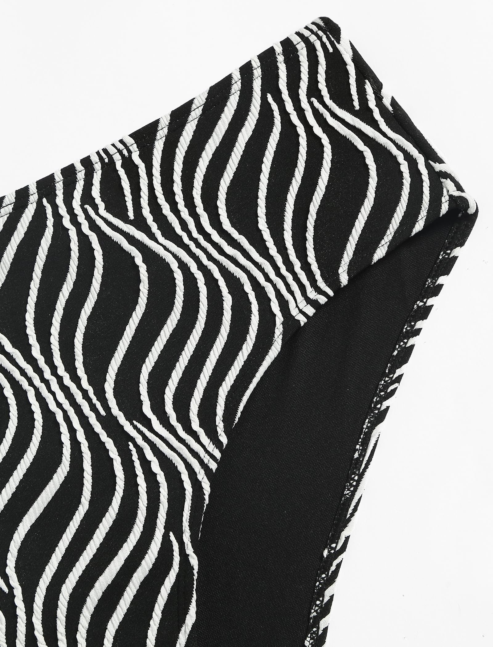 Foto 8 pulgar | Bikini Zaful Traje De Baño Tipo Bandeau Acanalado De Corte Alto Sin Tirantes Para Mujer - Venta Internacional.