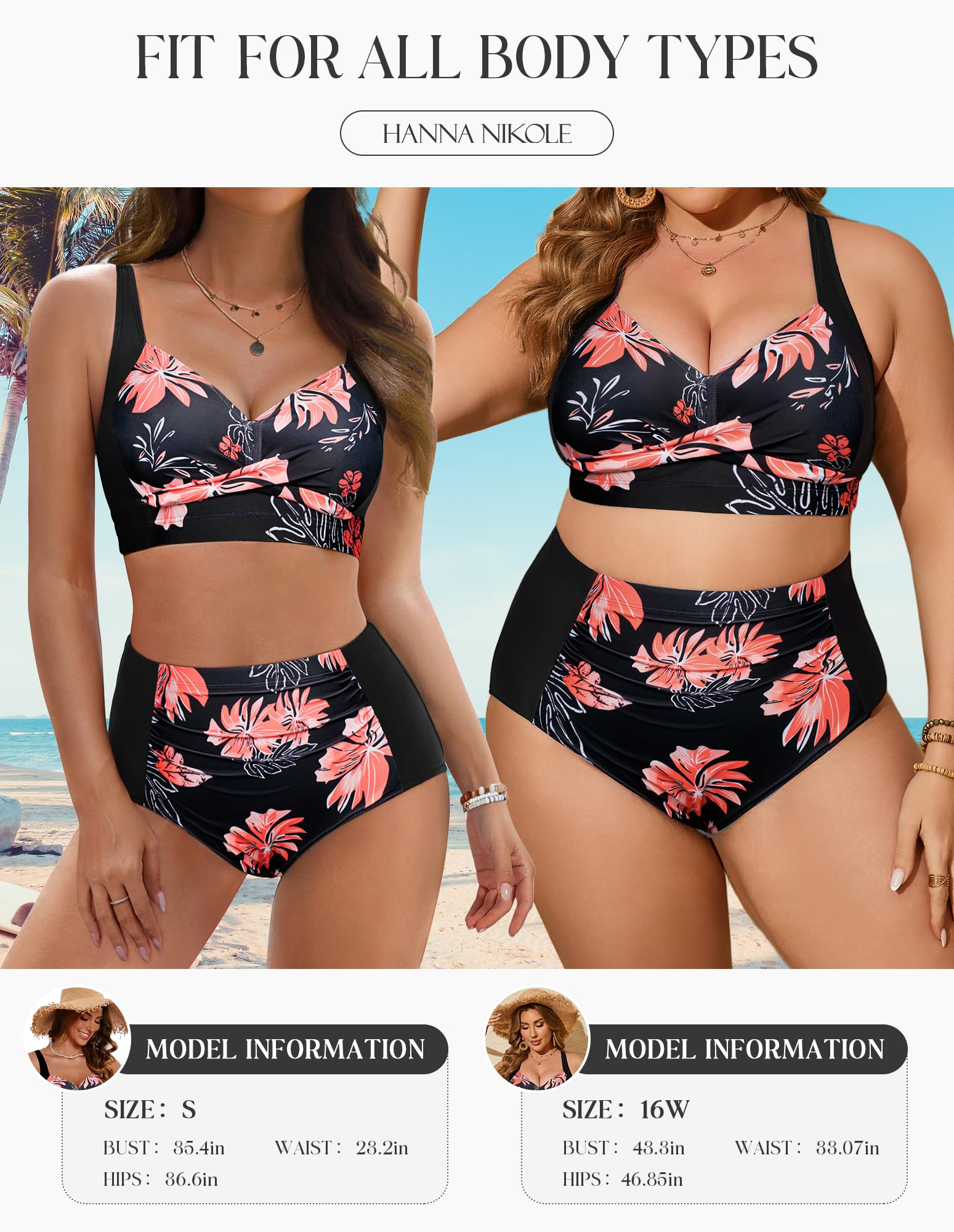 Foto 5 pulgar | Conjunto De Bikini Hanna Nikole Para Mujer, Cintura Alta, Naranja Fruncido, Talla M - Venta Internacional.