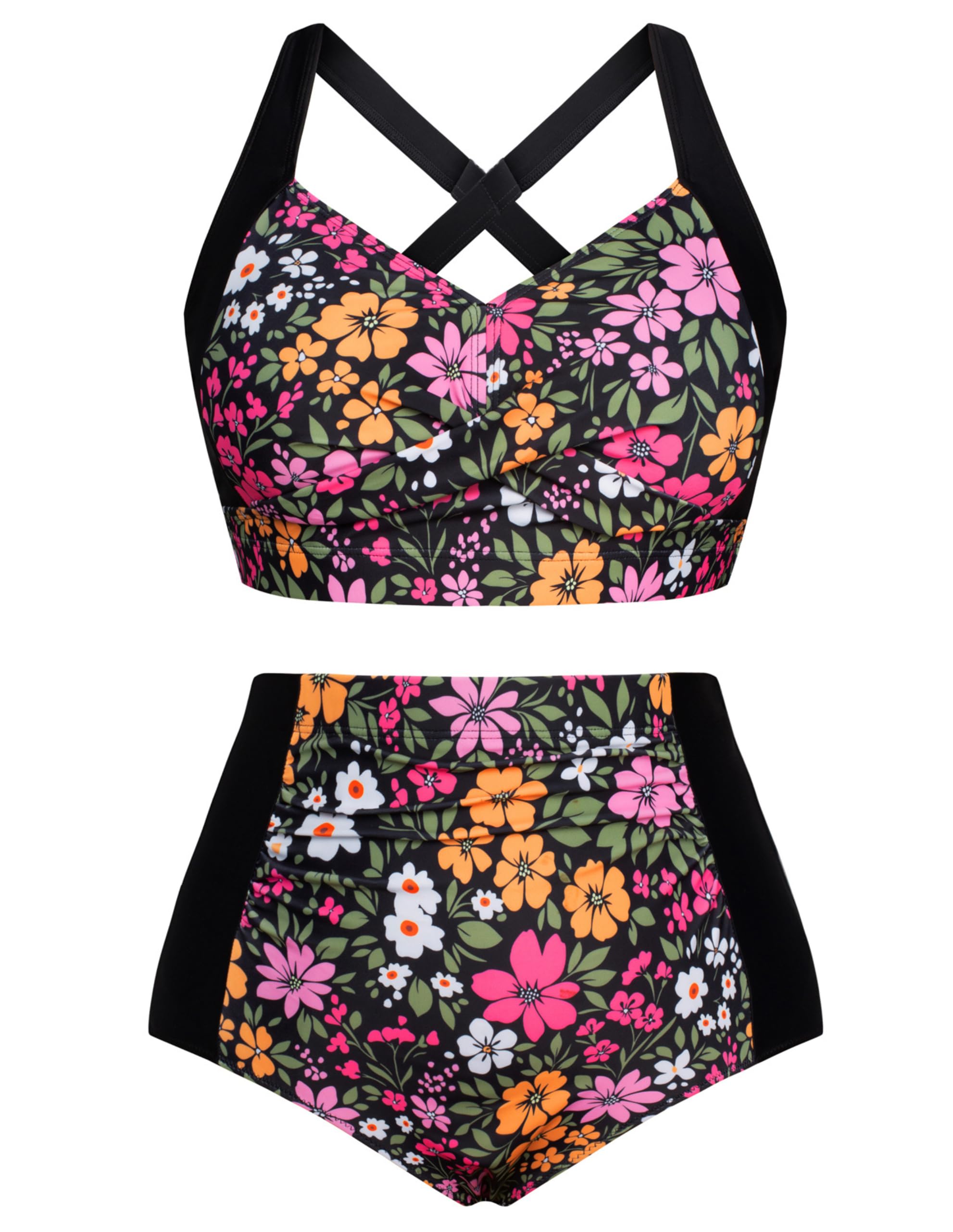 Foto 2 pulgar | Bañador Hanna Nikole Para Mujer, Talle Alto, Estampado Floral, Talla M - Venta Internacional.