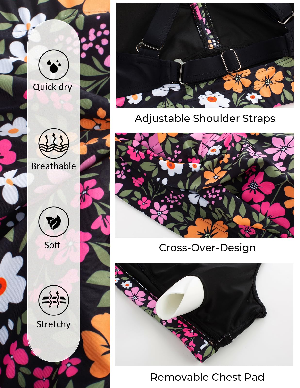 Foto 6 pulgar | Bañador Hanna Nikole Para Mujer, Talle Alto, Estampado Floral, Talla M - Venta Internacional.