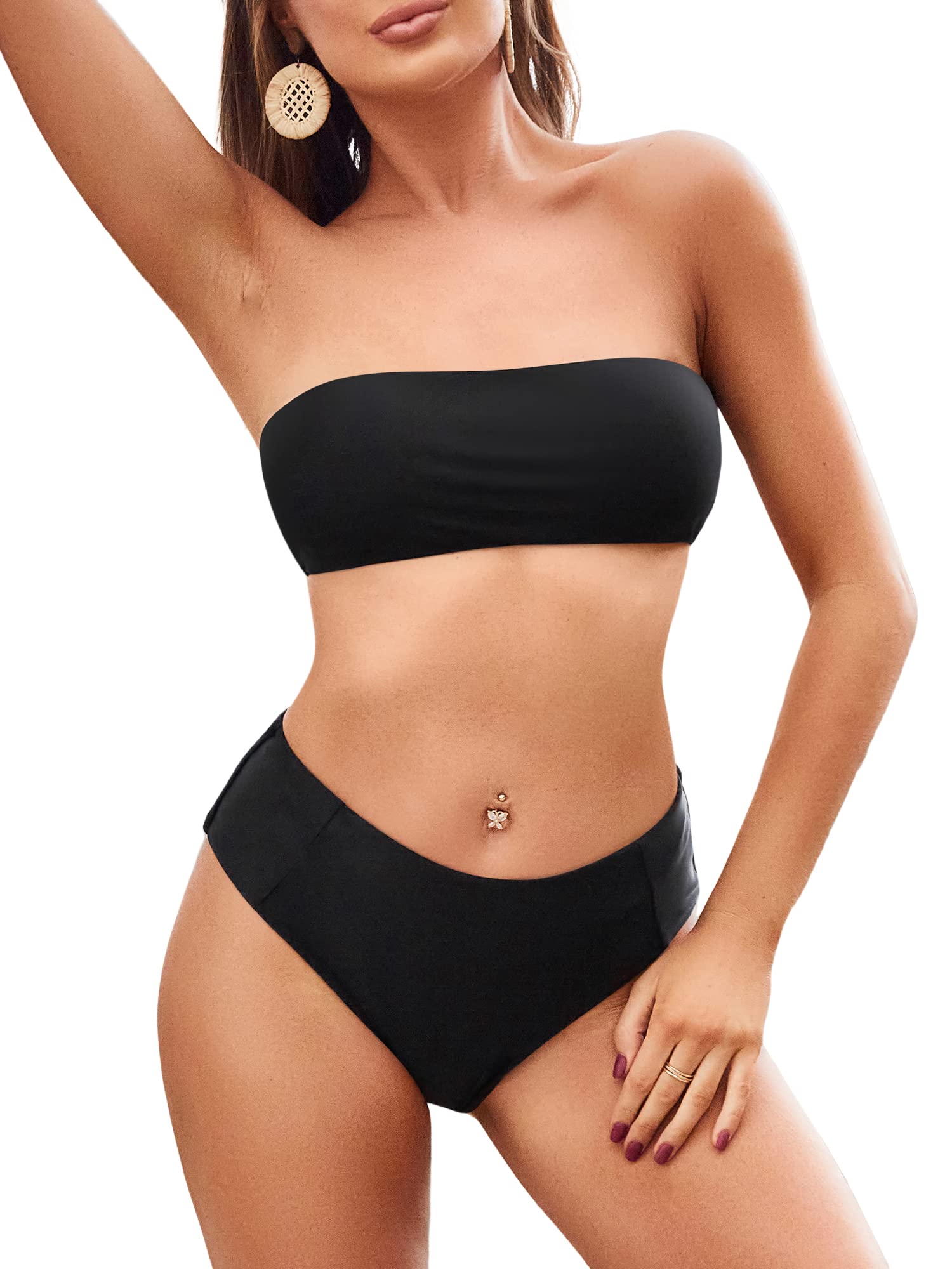 Foto 4 pulgar | Bikini Zaful Negro para Mujer - Venta Internacional