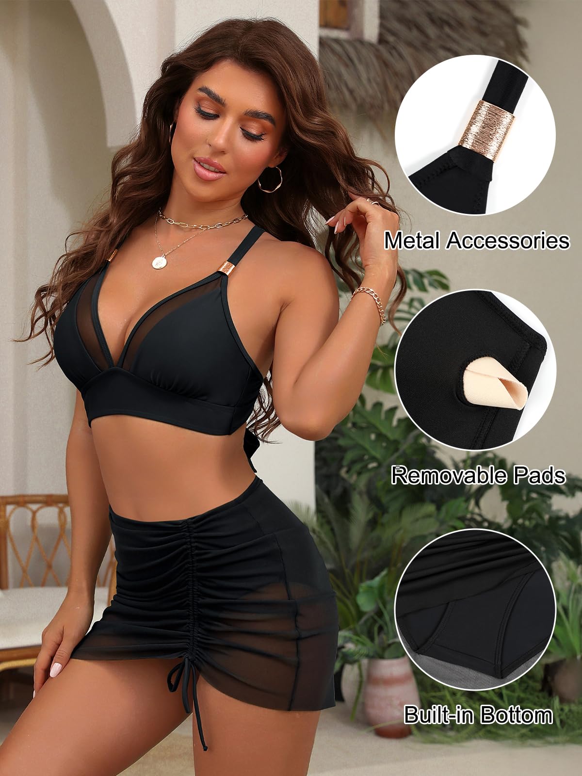 Foto 3 pulgar | Set De Bikini Blooming Jelly 2025 Para Mujer Negro Talla Xl - Venta Internacional.