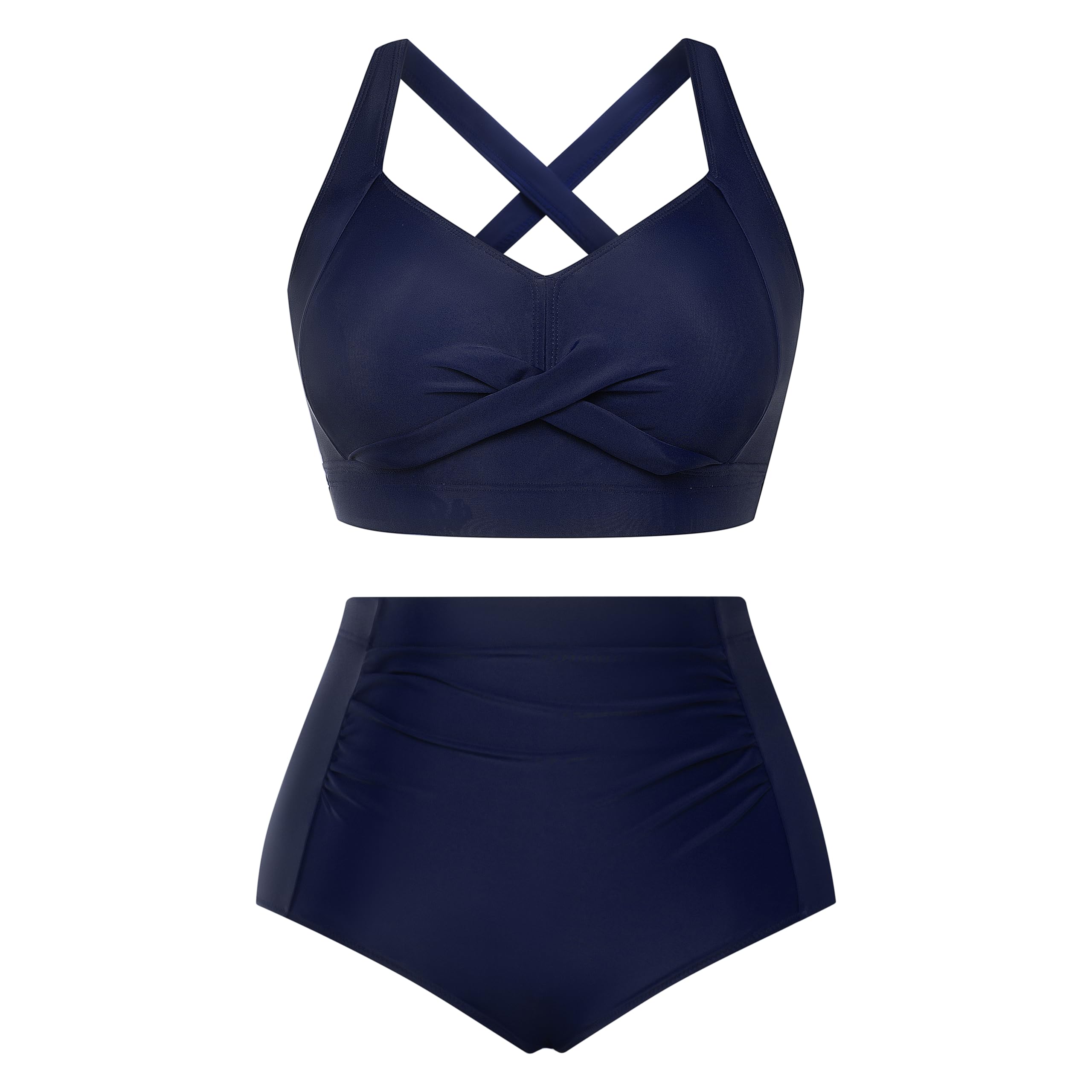 Conjunto De Ropa De Playa Hanna Nikole 2025 Bikini Azul Marino Para Mujer - Venta Internacional.