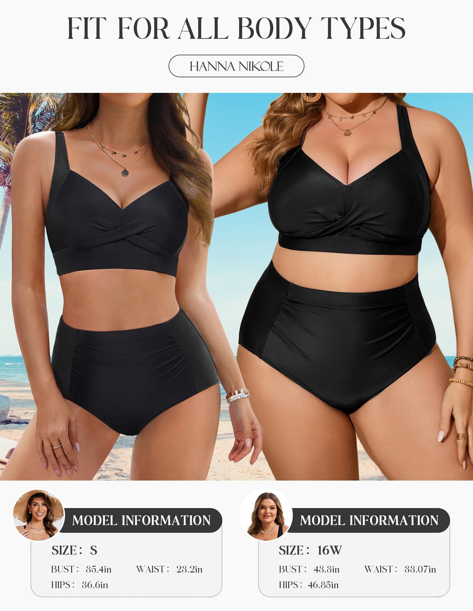 Foto 5 pulgar | Traje De Baño Hanna Nikole De 2 Piezas Para Mujer Negro Xxl 2025 - Venta Internacional.