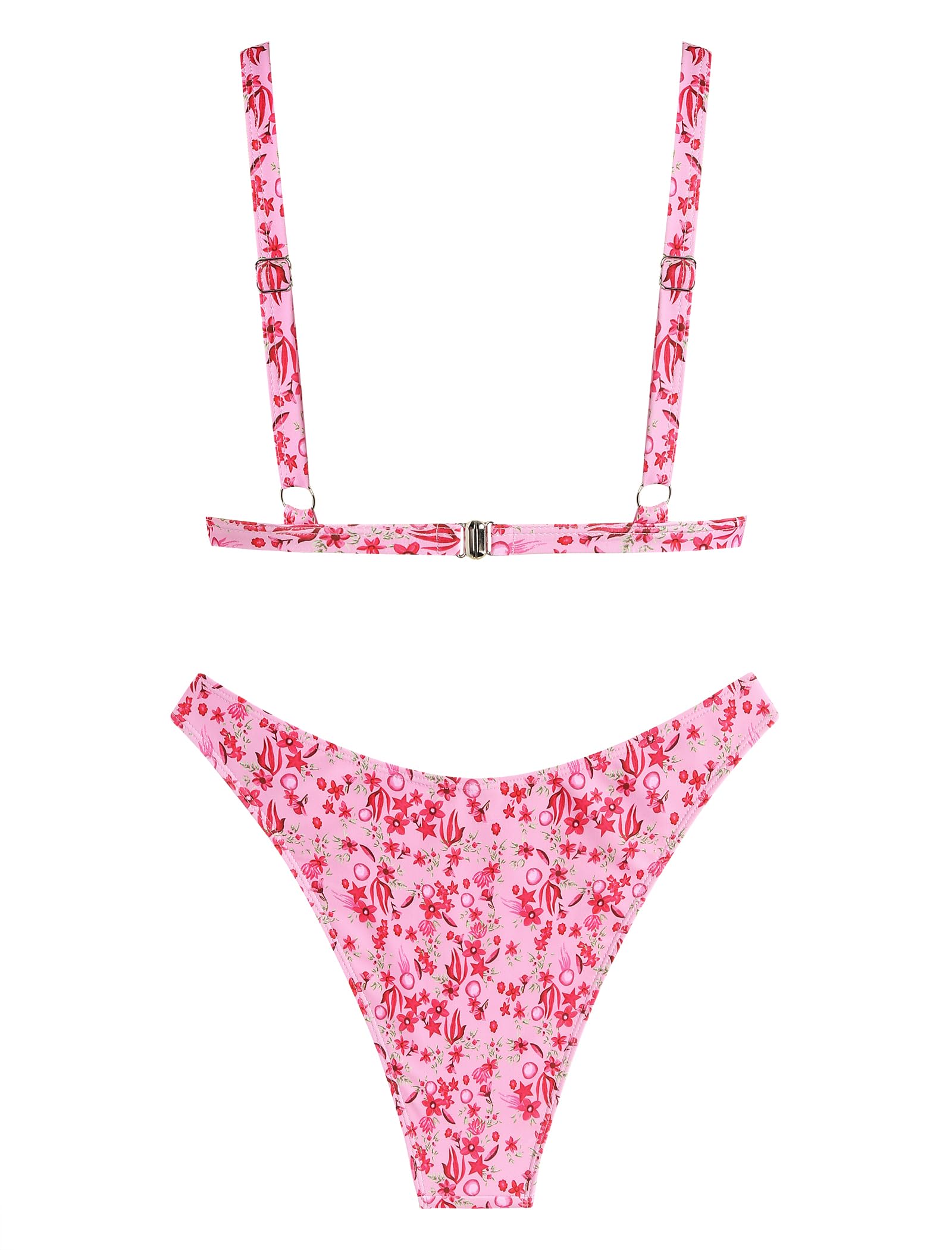 Foto 4 pulgar | Conjunto De Bikini Zaful Para Mujer, Cintura Alta, Estampado Floral, 2 Piezas - Venta Internacional.