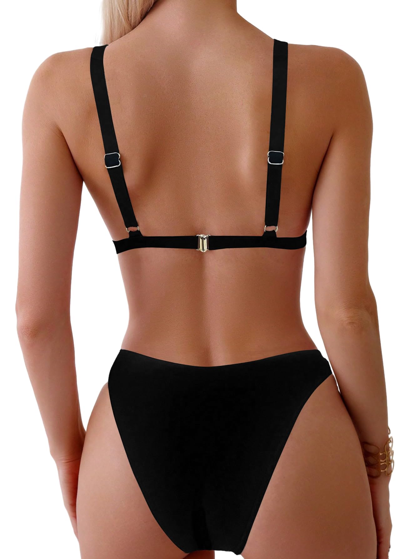 Foto 3 pulgar | Conjunto De Bikini Zaful Con Estampado Floral Y Cintura Alta Acolchado Para Mujer - Venta Internacional.