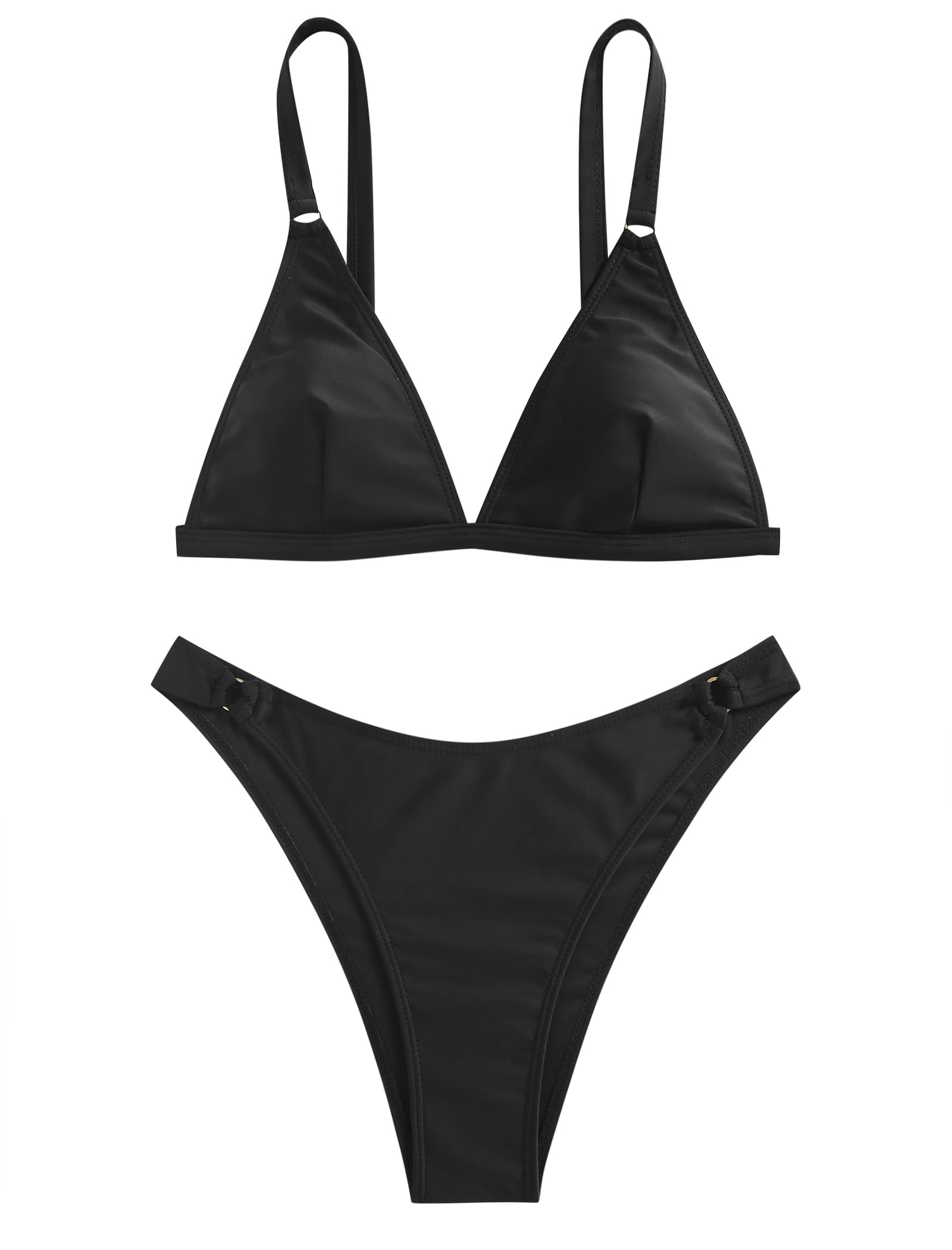 Foto 4 pulgar | Conjunto De Bikini Zaful Con Estampado Floral Y Cintura Alta Acolchado Para Mujer - Venta Internacional.
