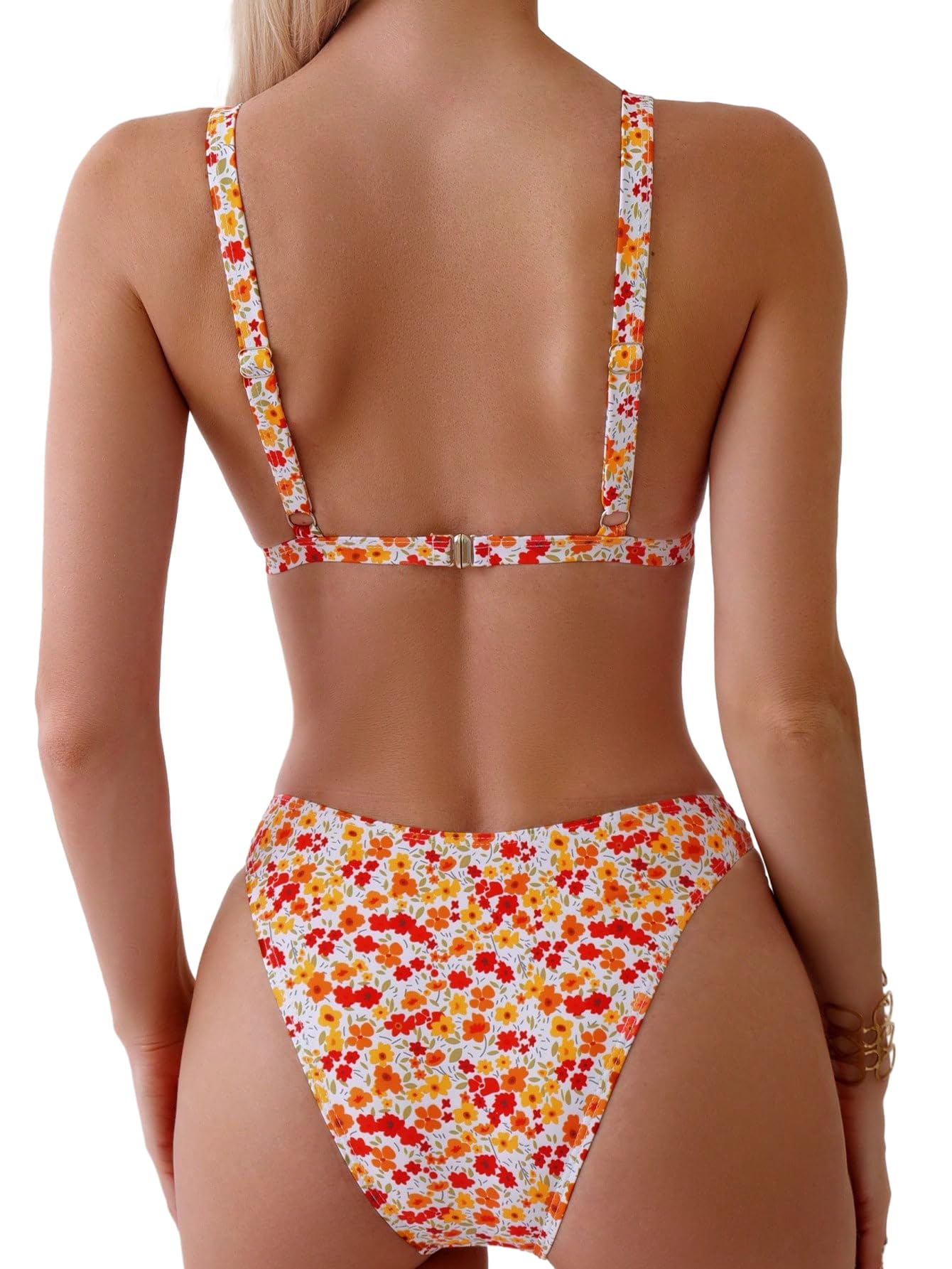 Foto 3 pulgar | Conjunto De Bikini Zaful Para Mujer, Cintura Alta, Estampado Floral, 2 Piezas - Venta Internacional.