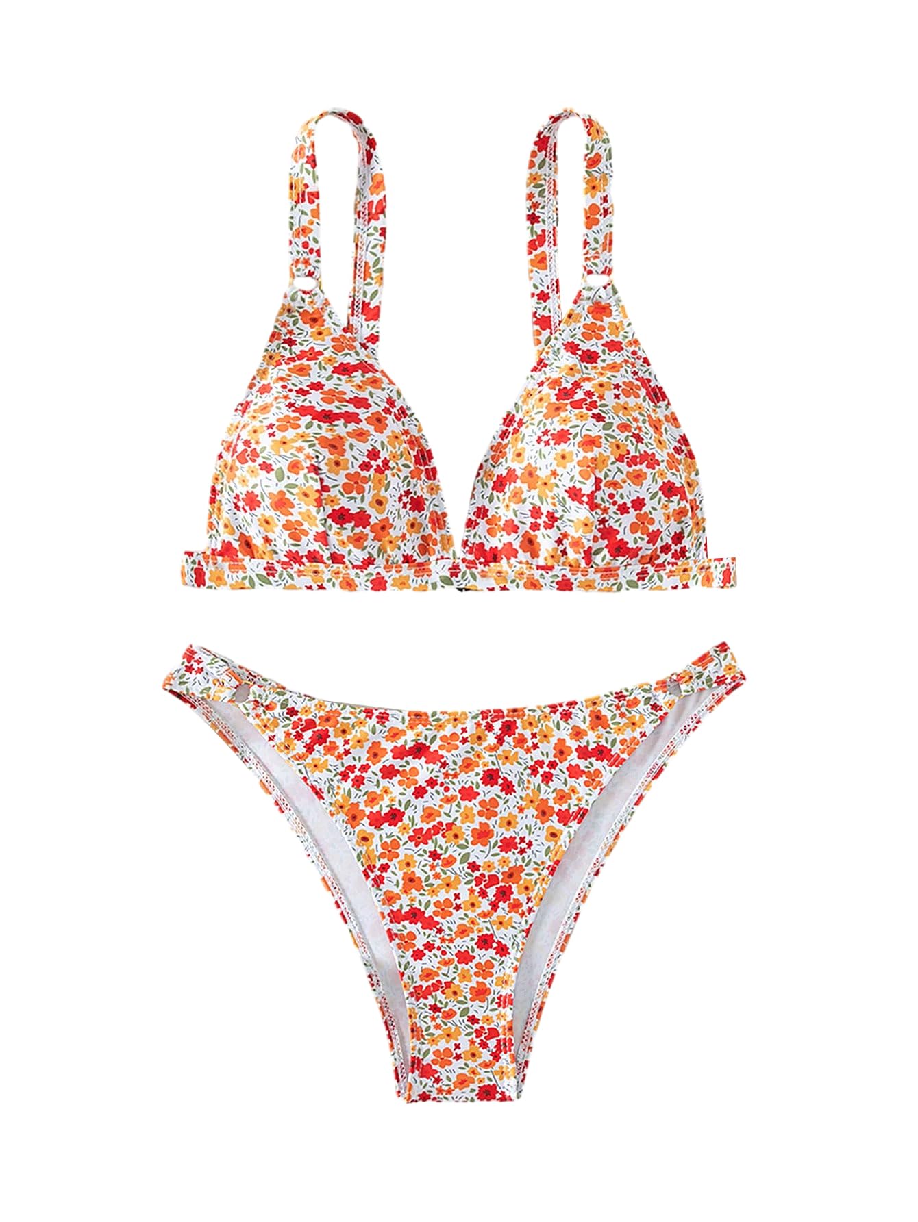 Foto 4 pulgar | Conjunto De Bikini Zaful Para Mujer, Cintura Alta, Estampado Floral, 2 Piezas - Venta Internacional.