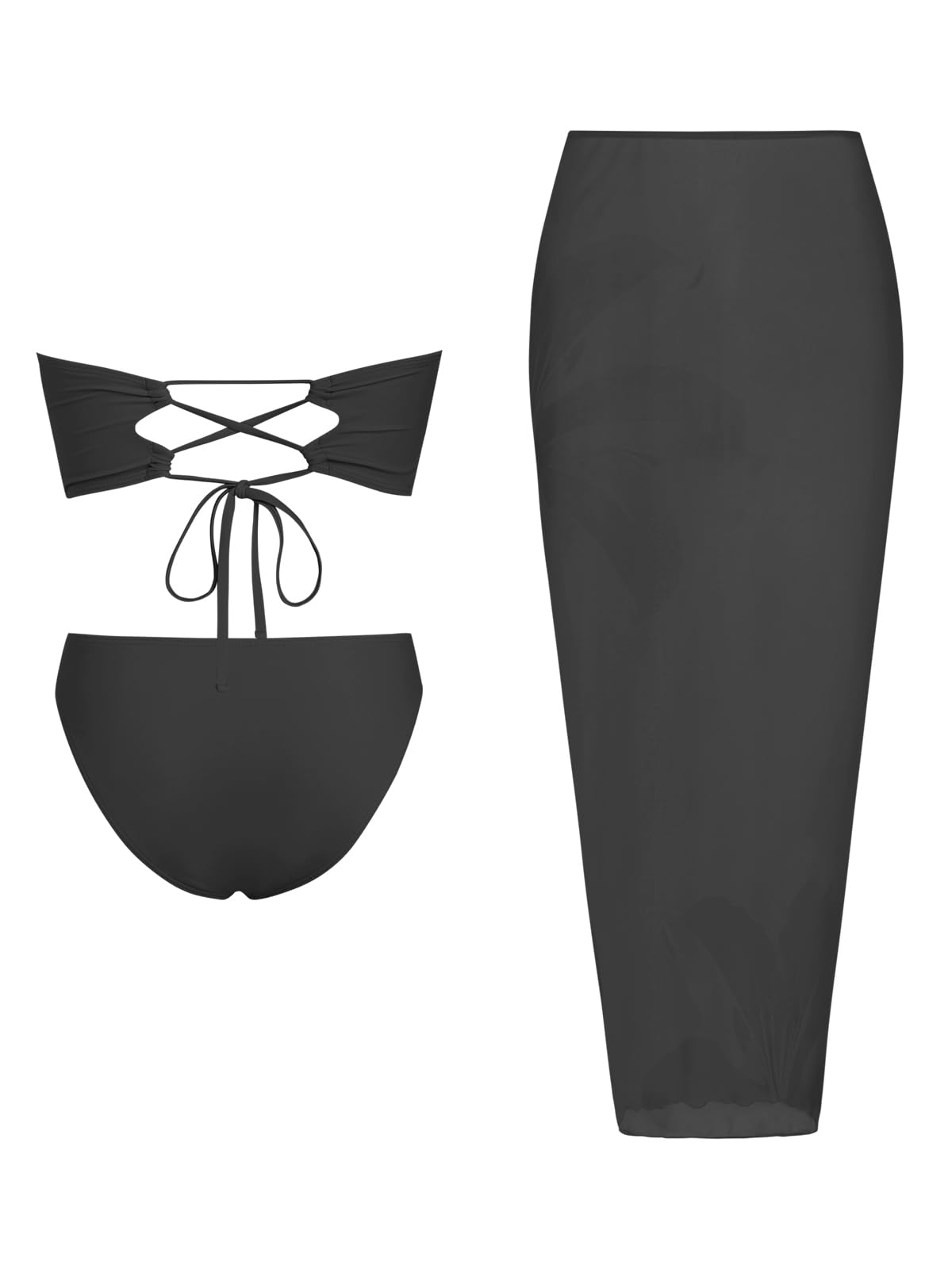 Foto 3 pulgar | Traje De Baño Zaful Para Mujer  3 Piezas  Tipo Bandeau Con Estampado Floral  Color Azul S - Venta Internacional.