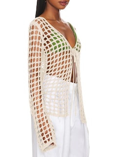 Foto 2 | Traje De Baño Cover Up Saodimallsu Para Mujer 2024, Ganchillo, Color Blanco Cremoso - Venta Internacional.