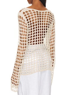 Foto 3 | Traje De Baño Cover Up Saodimallsu Para Mujer 2024, Ganchillo, Color Blanco Cremoso - Venta Internacional.