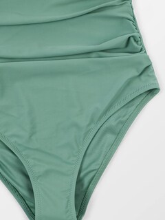 Foto 6 | Traje De Baño De Una Pieza Cupshe Con Cuello En V, Halter, Fruncido, Control De Barriga - Venta Internacional.