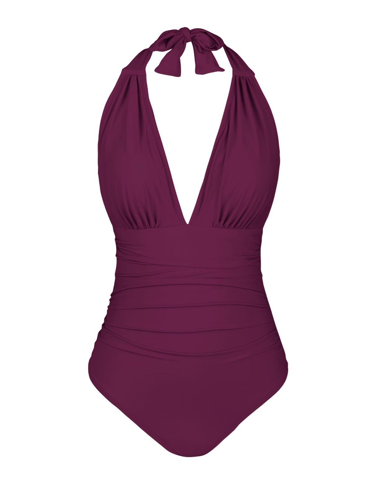 Foto 4 | Traje De Baño De Una Pieza Cupshe Con Cuello En V, Halter, Fruncido, Control De Barriga - Venta Internacional.