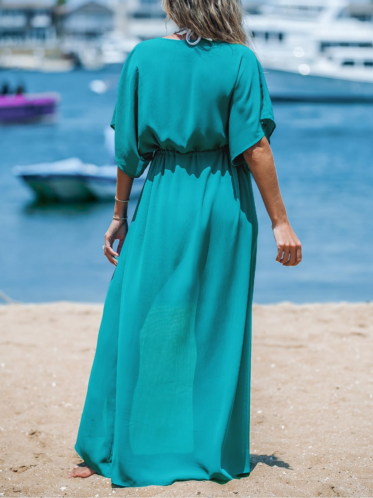Foto 5 pulgar | Traje De Baño Tipo Kimono Cover Up Cupshe, Color Turquesa M - Venta Internacional.