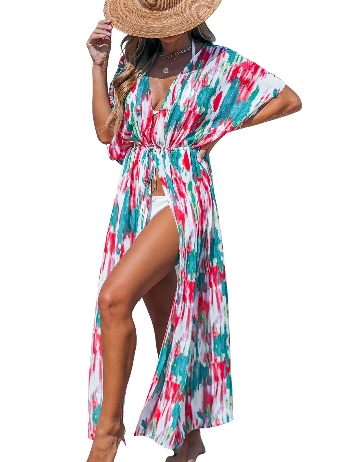 Foto 1 | Chaxi Cárdigan Largo A Rayas Con Estampado De Kimono Cupshe En La Parte Delantera Abierta - Venta Internacional.