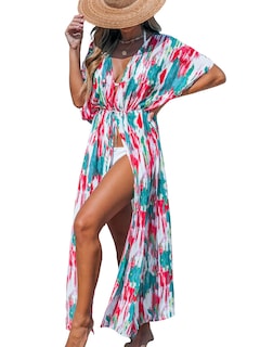 Foto 1 | Chaxi Cárdigan Largo A Rayas Con Estampado De Kimono Cupshe En La Parte Delantera Abierta - Venta Internacional.