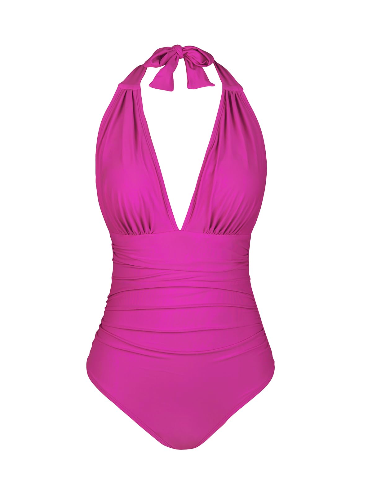 Foto 4 | Traje De Baño De Una Pieza Cupshe Con Cuello En V, Halter, Sin Espalda, Fruncido, Xs - Venta Internacional.