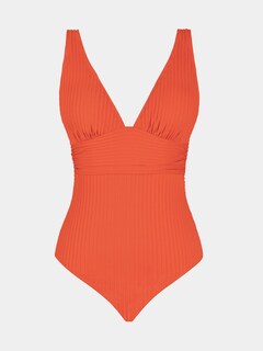 Foto 5 | Traje De Baño De Una Pieza Cupshe, Tirantes Anchos, Cuello En V, Fruncido En L, Naranja - Venta Internacional.