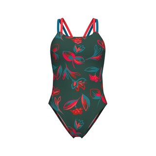Foto 8 | Traje De Baño Arena Floral Lace Plus Back Para Mujer Gris Oscuro