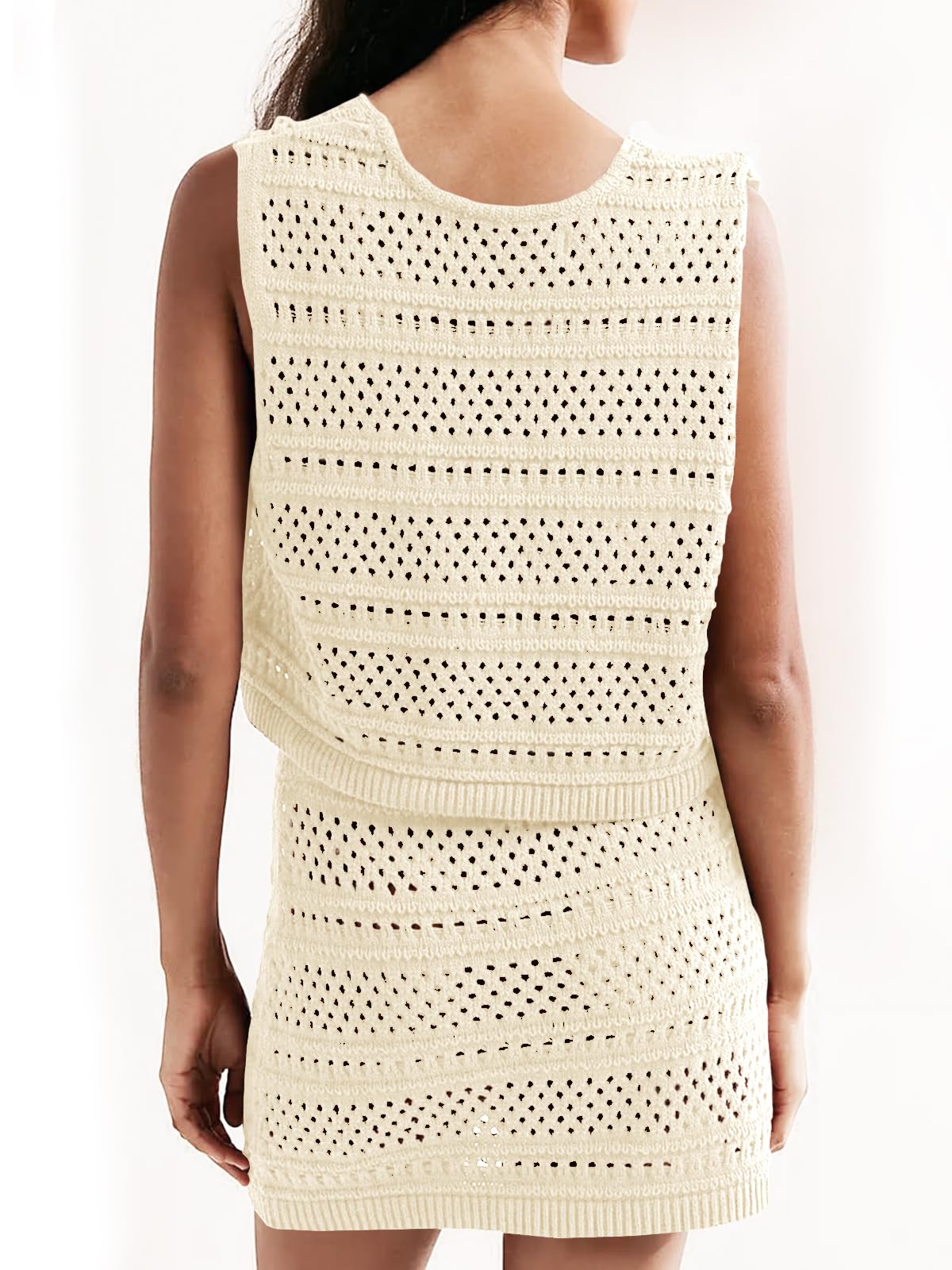 Foto 6 | Set De Baño Saodimallsu Para Mujer, Cuello En V, Ganchillo, Color Beige - Venta Internacional.
