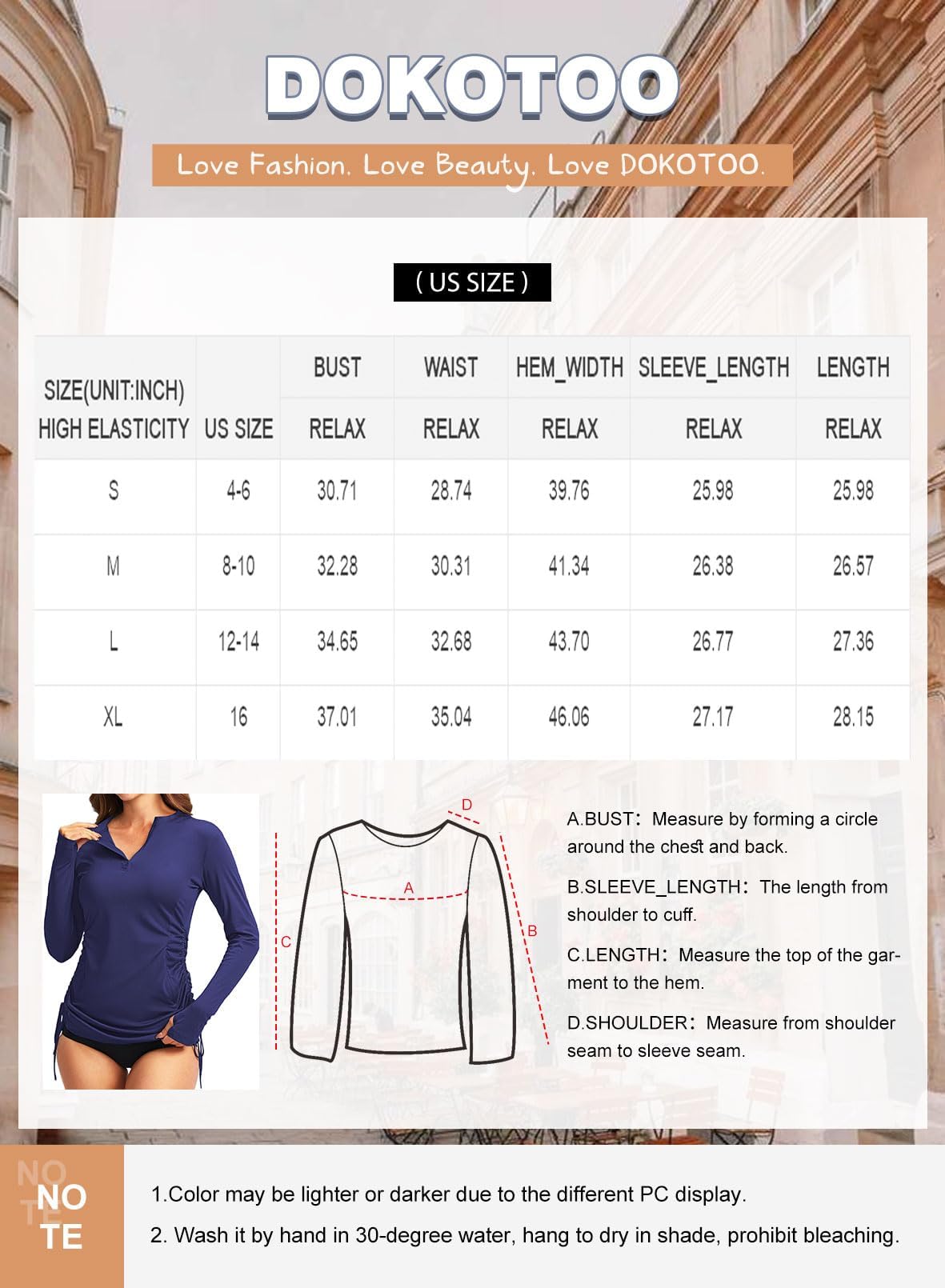 Foto 5 | Traje De Baño Dokotoo Para Mujer, Protección Solar Uv Upf 50+, Azul Marino - Venta Internacional.