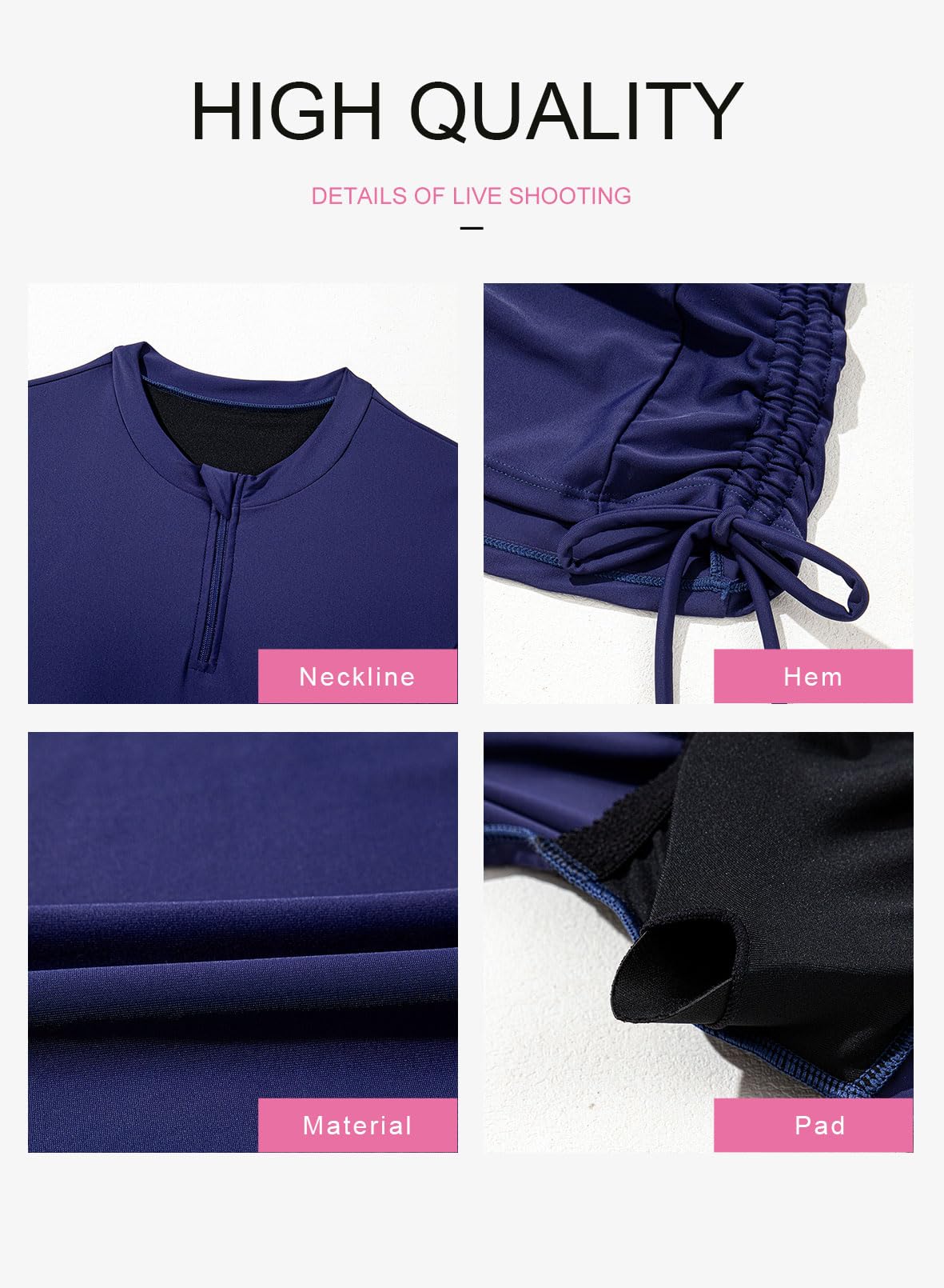 Foto 7 pulgar | Traje De Baño Dokotoo Para Mujer, Protección Solar Uv Upf 50+, Azul Marino - Venta Internacional.
