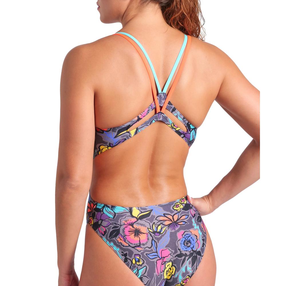 Foto 6 pulgar | Traje De Baño Arena Vivid Repeat Lace Plus Back Para Mujer Gris