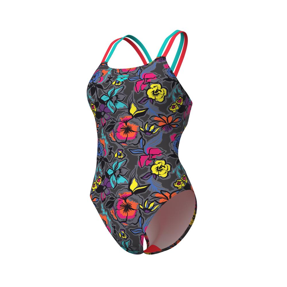 Foto 7 pulgar | Traje De Baño Arena Vivid Repeat Lace Plus Back Para Mujer Gris