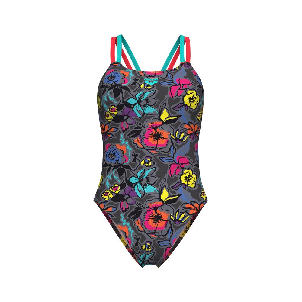 Foto 9 pulgar | Traje De Baño Arena Vivid Repeat Lace Plus Back Para Mujer Gris