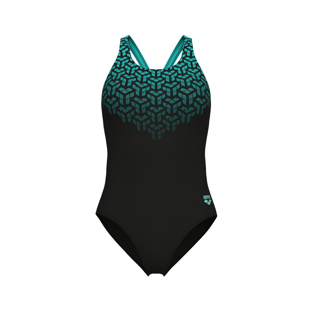 Foto 9 pulgar | Traje De Baño Arena Kikko Graphic V Back Para Mujer Negro