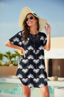 Foto 3 | Vestido de Playa con Cuello en V y Encaje Ekouaer - Venta Internacional