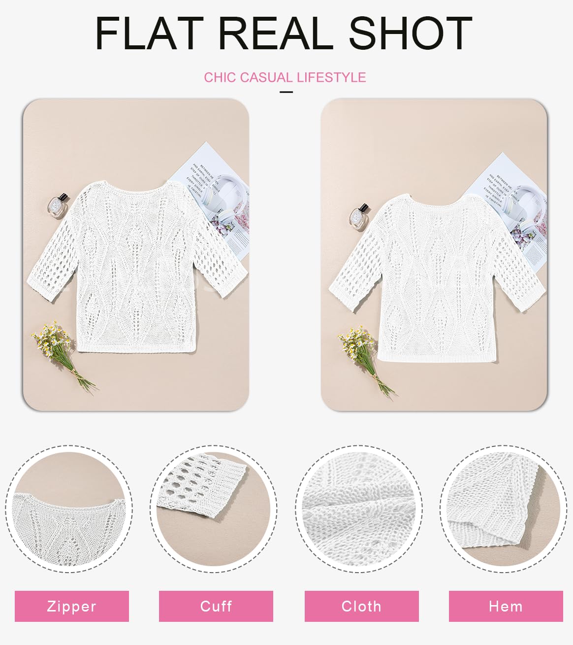 Foto 7 pulgar | Ropa De Vacaciones De Playa Cover Up Evaless Para Mujer 2025, Color Blanco - Venta Internacional.