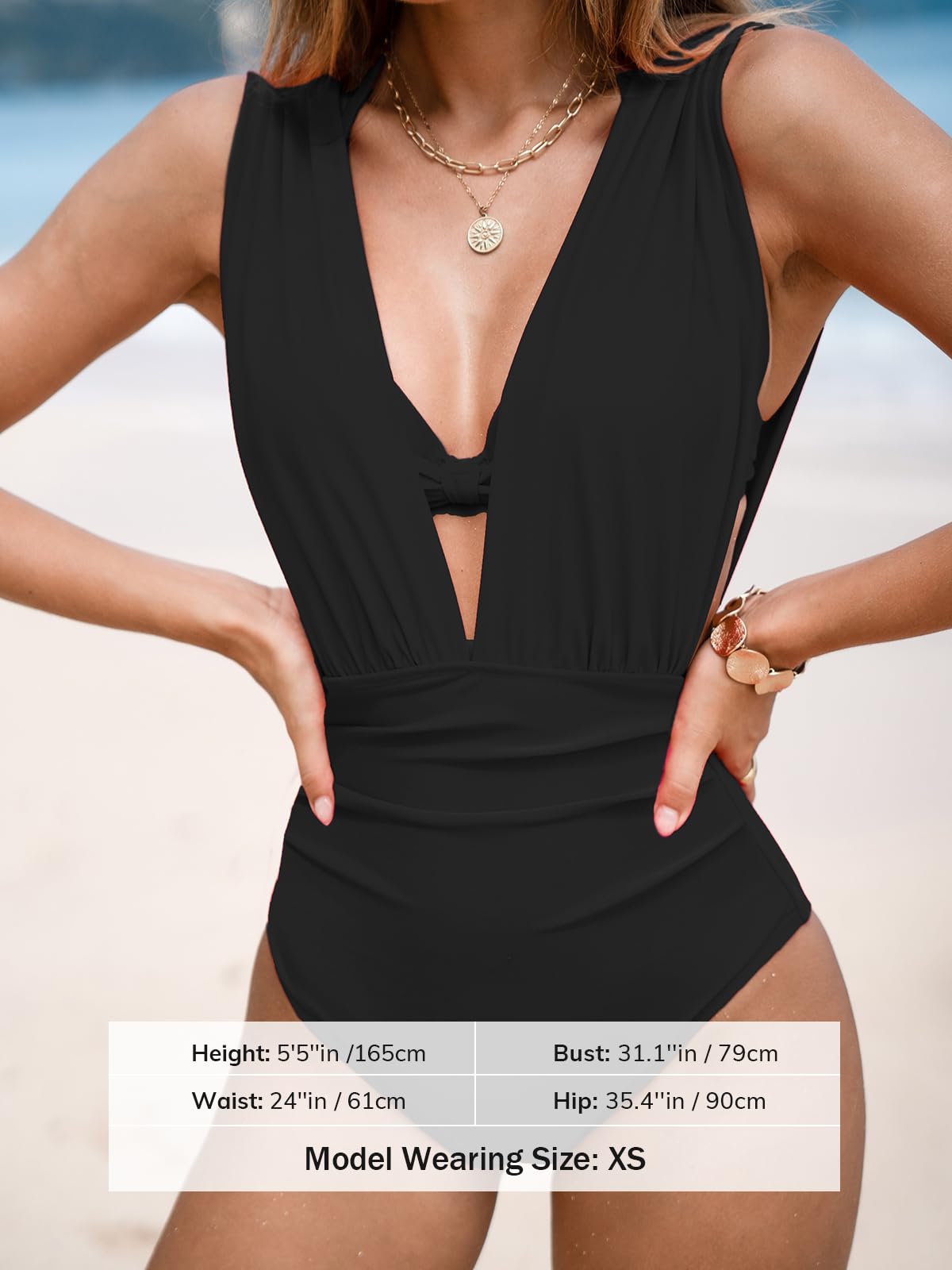 Foto 6 pulgar | Traje de Baño Cupshe Negro para Mujer - Venta Internacional