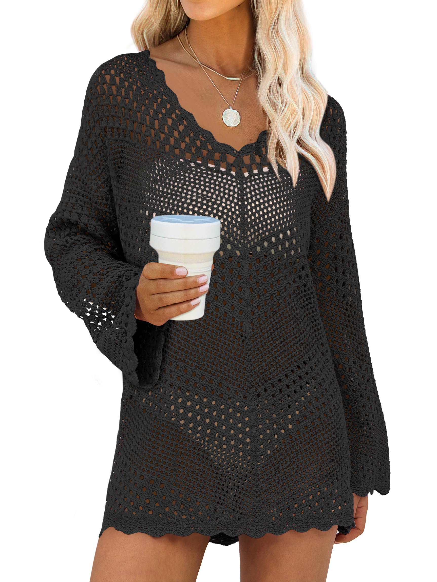 Traje De Baño Anrabess, Cuello En V, Cuello En V, Malla, Acrílico Negro - Venta Internacional.