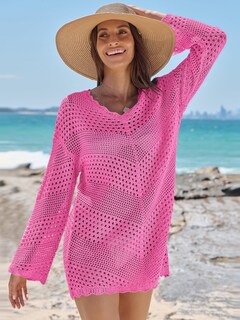 Foto 3 | Traje De Baño Anrabess, Cuello En V, Cuello En V, Tejido De Malla, Rosa Intenso - Venta Internacional.