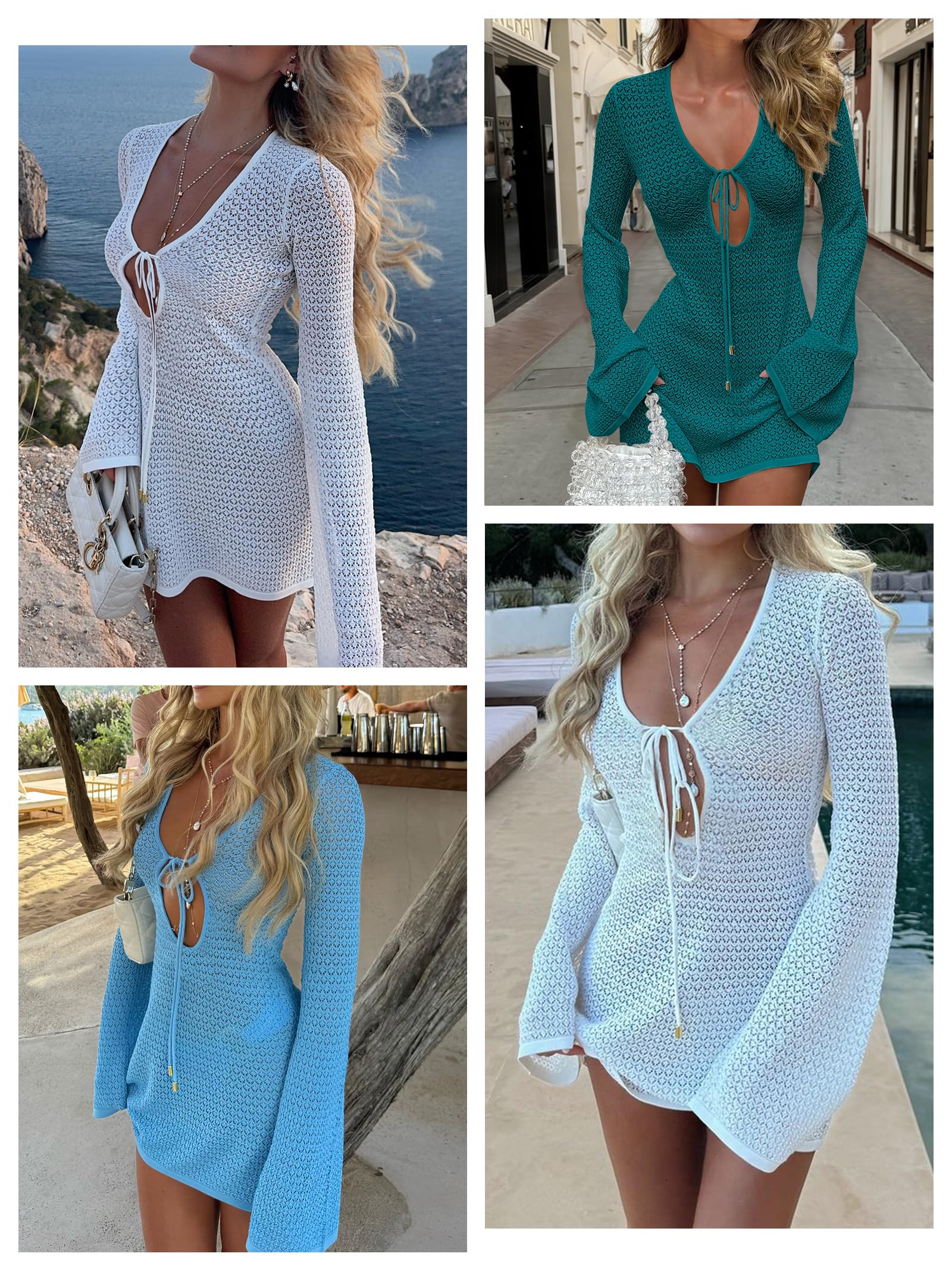 Foto 3 pulgar | Traje De Baño Con Cobertura Anrabess, Traje De Baño De Ganchillo, Vestido De Playa Para Mujer - Venta Internacional.